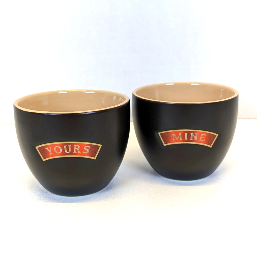 Baileys Irish Cream "Yours & Mine" Ceramic Stoneware Set of 2 Drinkwares